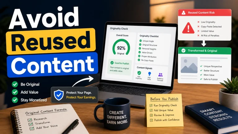 Originality checklist for avoiding reused content problems on Facebook