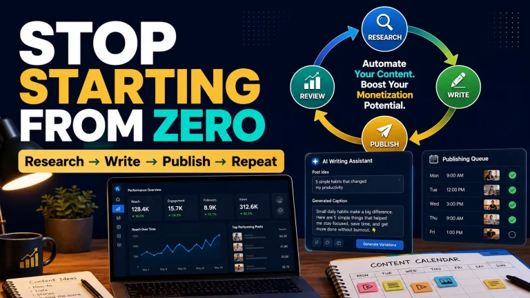 Facebook automation workflow for research writing publishing and monetization review
